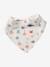 3 Bandana-Style Bibs in Cotton Gauze Brown+cappuccino+ecru+grey blue+Light Green+pale pink+printed beige+sage green+White/Print 