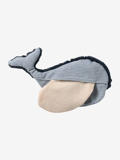 Cuddly Toy Hot Water Bottle navy blue+pecan nut 