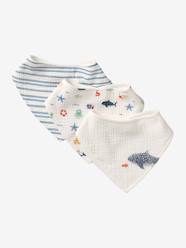 Nursery-Mealtime-Bibs-3 Bandana-Style Bibs in Cotton Gauze