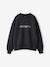 Oversized Leopard Print Slogan Sweatshirt for Girls, JONEN anthracite+bordeaux red 