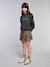 Oversized Leopard Print Slogan Sweatshirt for Girls, JONEN anthracite+bordeaux red 
