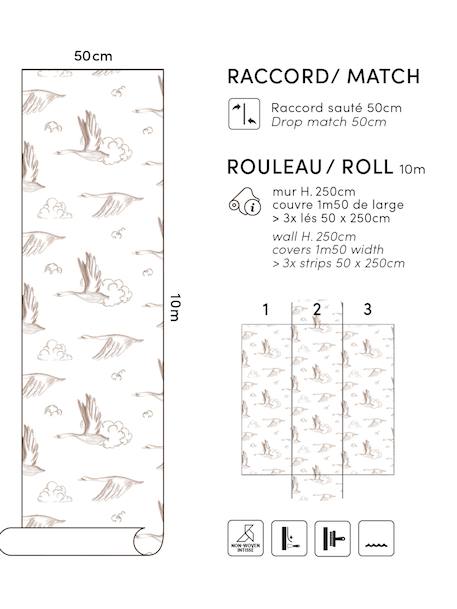 SWANS Wallpaper printed white 