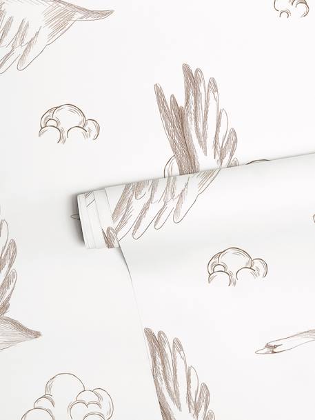 SWANS Wallpaper printed white 