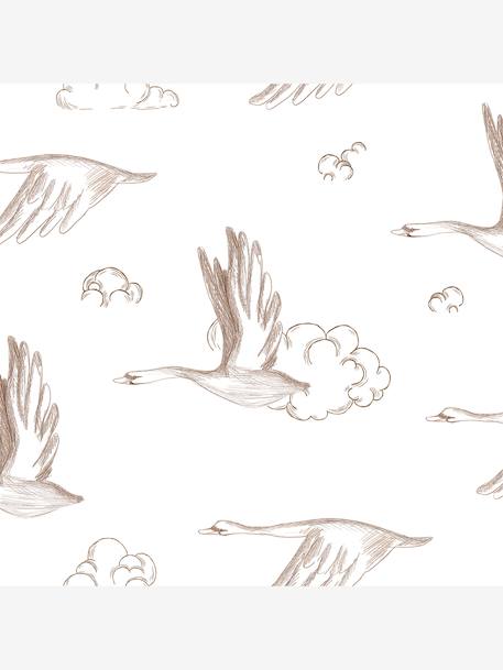 SWANS Wallpaper printed white 