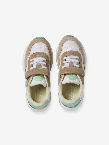 Elasticated Synthetic Trainers for Children set beige+set pink 