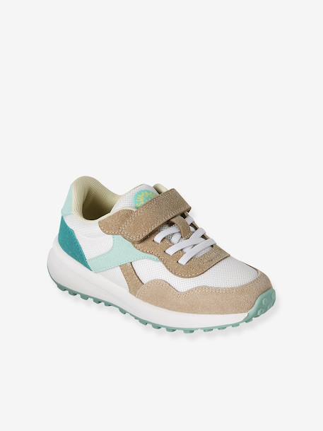 Elasticated Synthetic Trainers for Children set beige+set pink 