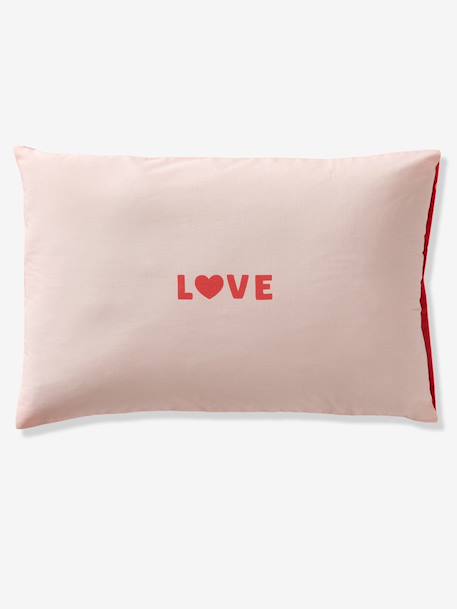 Duvet cover set + pillowcase MY HEART printed pink 