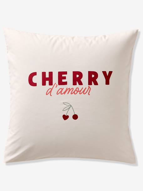 Duvet Cover & Pillowcase Set with Recycled Cotton, CHERRY STRIPES striped red 