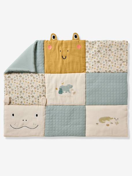 Floor mattress / Play mat in patchwork cotton muslin BAYOU multicoloured 