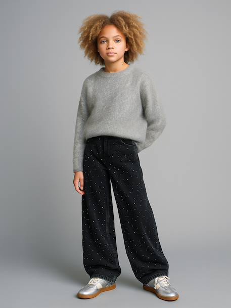 Fluffy Knit Christmas Jumper with Silvery Effect for Girls, JONEN silver 