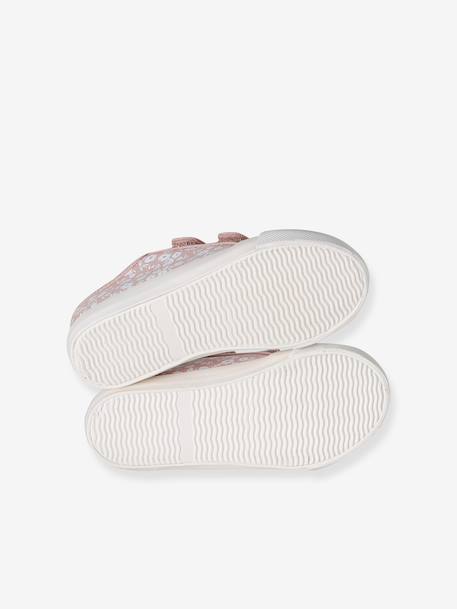 Girls' synthetic trainers with touch 'n' close fastening printed pink 