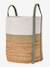 Tricolour jute storage basket green 