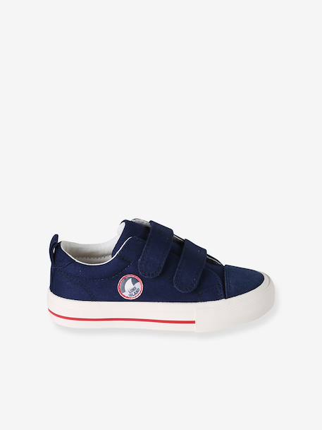 Boys' synthetic trainers with touch 'n' close fastening navy blue 