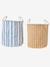 Pack of 2 storage baskets striped beige 