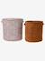 Pack of 2 RETRO FLOWER baskets cinnamon 