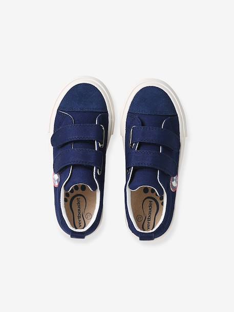 Boys' synthetic trainers with touch 'n' close fastening navy blue 