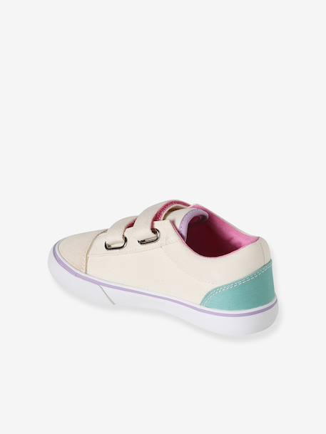 Girl's synthetic trainers printed beige 