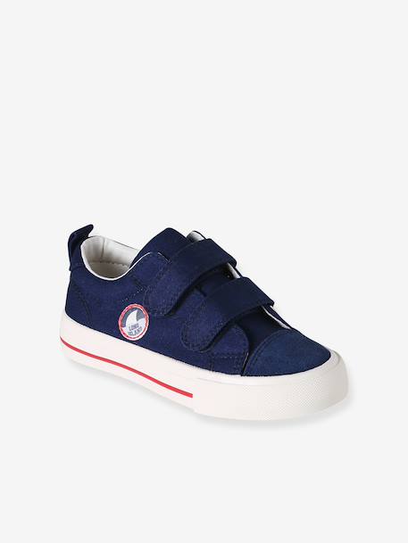 Boys' synthetic trainers with touch 'n' close fastening navy blue 