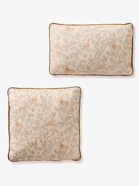 Pack of 2 BABYLON cushions in cotton gauze beige 