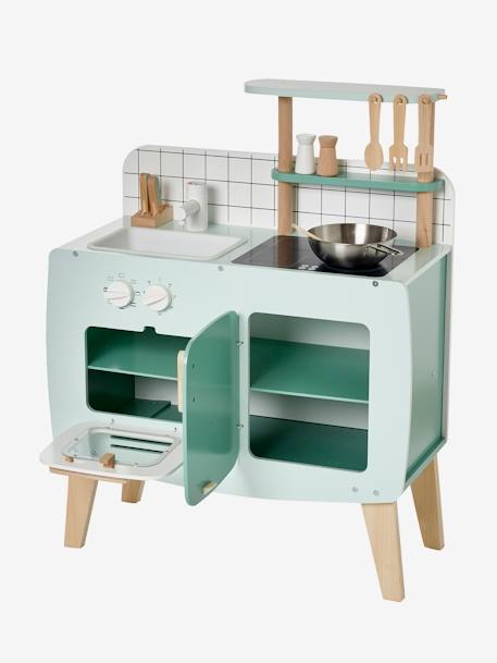Wooden Design Kitchen - FSC®100 Certified caramel+Light Blue 