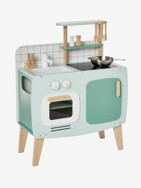 Wooden Design Kitchen - FSC®100 Certified caramel+Light Blue 