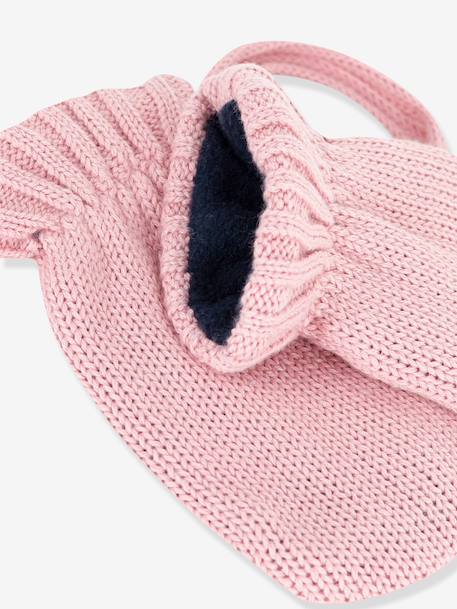 Knitted mittens with fleece lining for baby girls white 