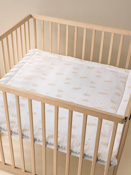 Cotton Muslin Blanket / Play Mat, IN THE CLOUDS striped blue 