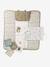 8-piece baby gift set: 1 rattle, 1 travel changing mat, 5 wipes, 1 pouch ochre+printed green+printed white 