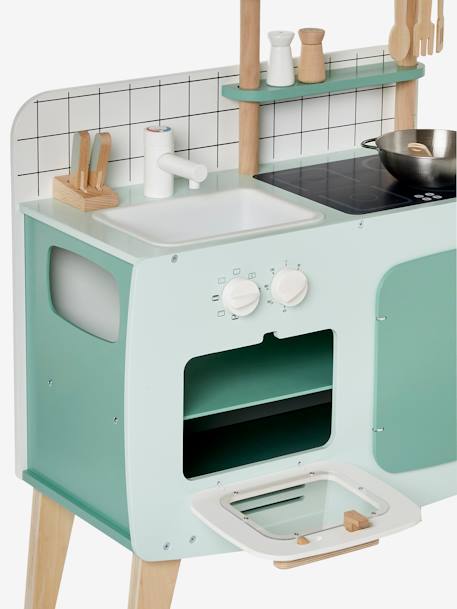 Wooden Design Kitchen - FSC®100 Certified caramel+Light Blue 