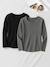 Pack of 2 Ribbed Knit T-Shirts for Maternity by ENVIE DE FRAISE black 