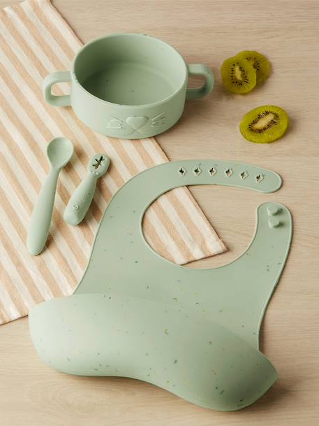 Mealtime set green+rose 