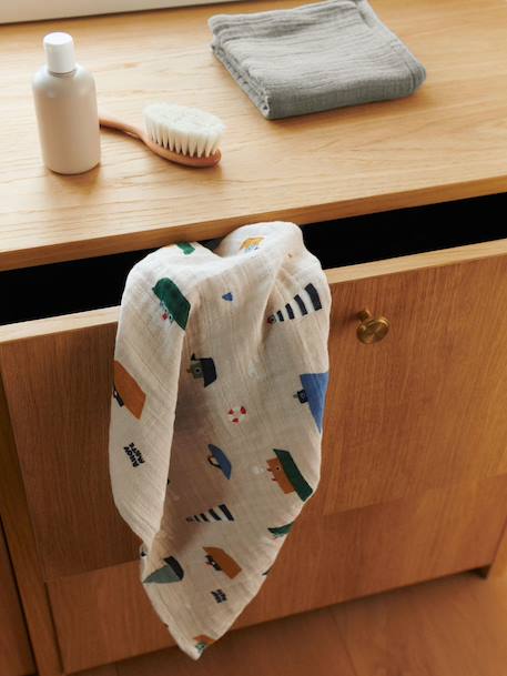 Set of 2 printed muslin swaddles - LIEWOOD ecru+rose+sandy beige 