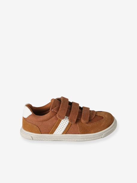 Synthetic Trainers with Hook-&-Loop Fasteners for Boys brown 