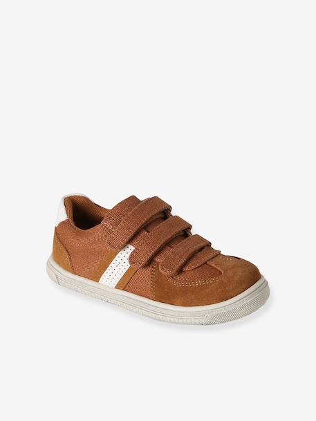 Synthetic Trainers with Hook-&-Loop Fasteners for Boys brown 