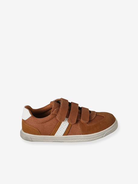 Trainers with textile and touch-and-close fastening for children brown 