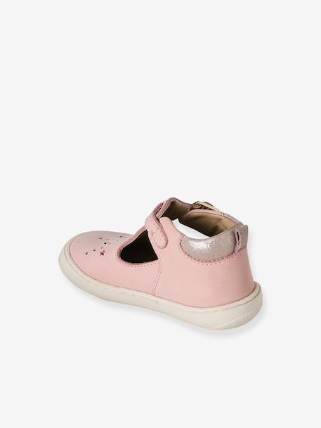 Soft Leather Pram Shoes for Babies, Designed for Crawling gold+rose 