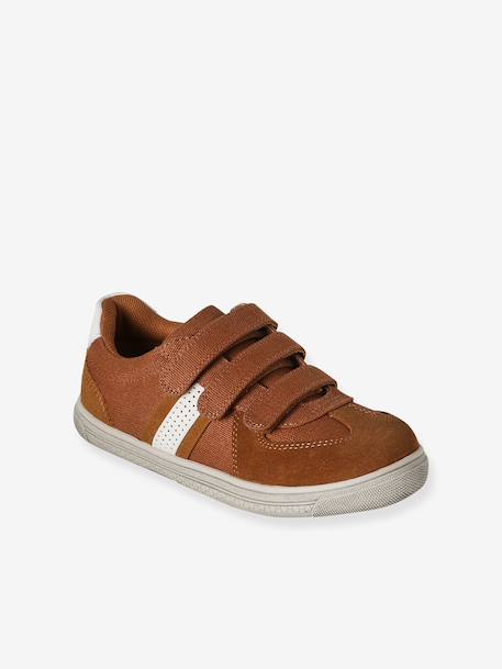 Trainers with textile and touch-and-close fastening for children brown 