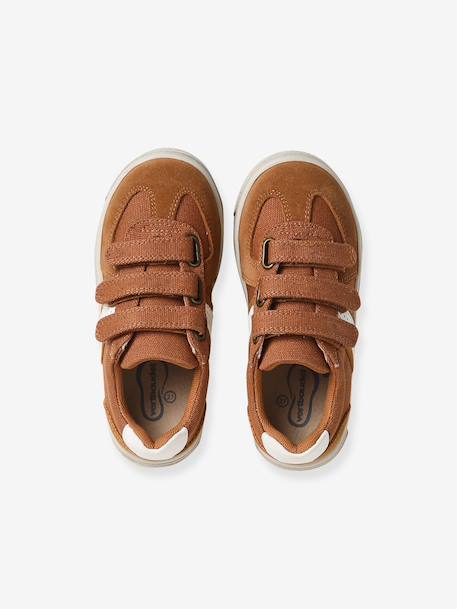 Synthetic Trainers with Hook-&-Loop Fasteners for Boys brown 