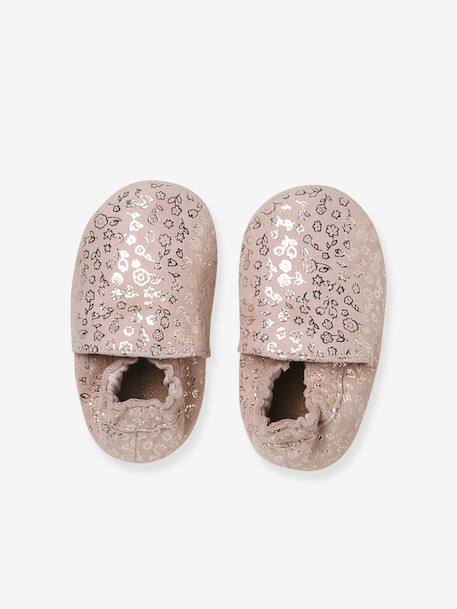 Supple Leather Shoes with Elastic, for Babies gold+night blue+old rose+printed pink+printed white+rosy+set pink 