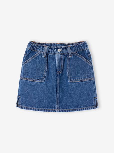 Girls' denim skirt light blue+medium blue 