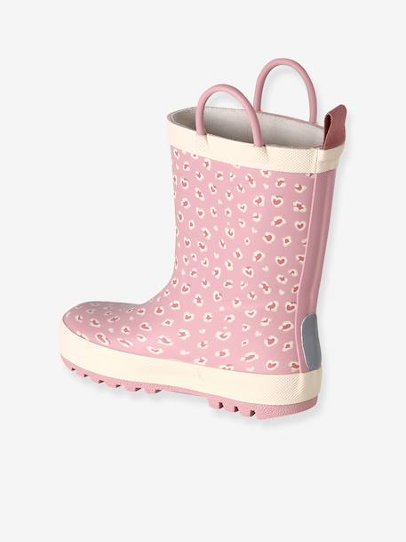 Wellies in Printed Natural Rubber for Children printed beige+printed pink 