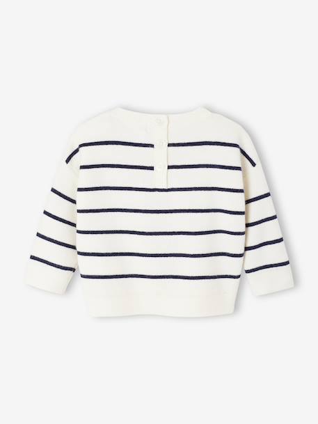 Striped Jumper with Frill Detail for Girls striped navy blue 
