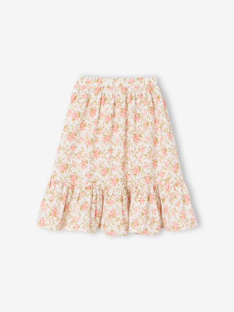 Printed Midi Skirt for Girls ecru 