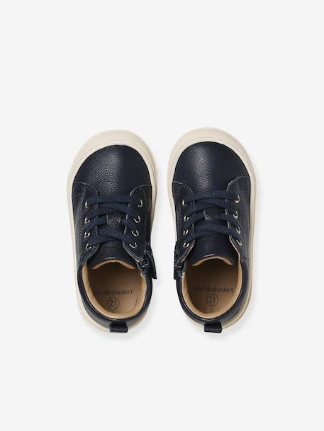Soft Leather Lace-Up Boots, Designed for First Steps blue+camel+khaki+navy blue+set blue 
