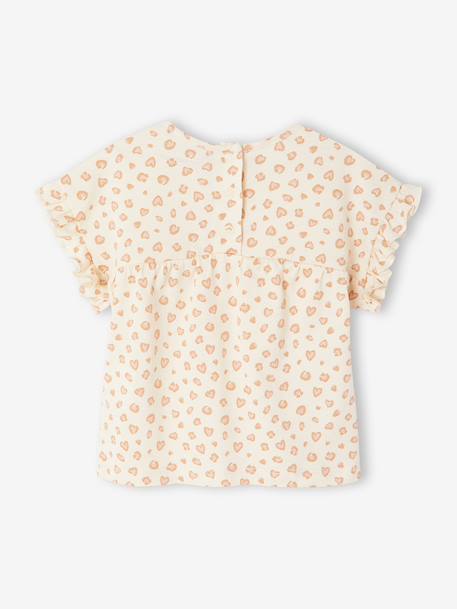 Fancy T-Shirt for Baby Girls ecru+navy blue 