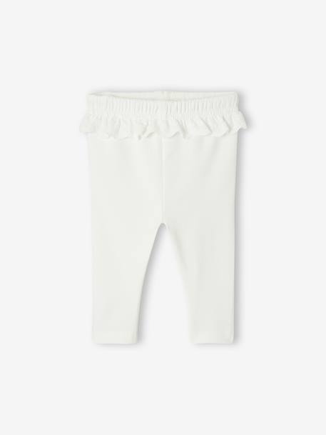 Jersey Knit Leggings for Newborn Girls ecru 