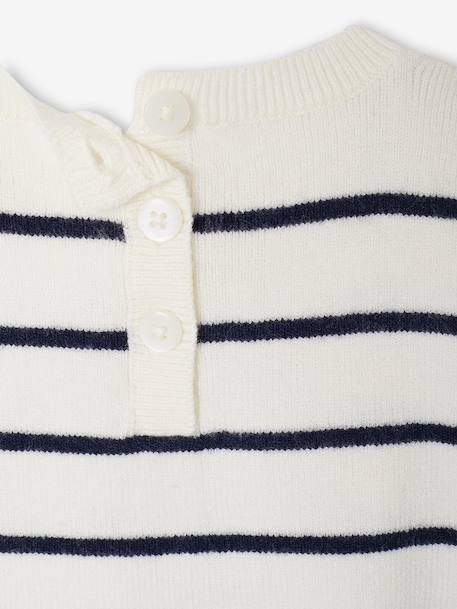 Striped Jumper with Frill Detail for Girls striped navy blue 