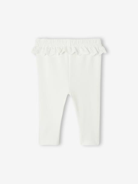 Jersey Knit Leggings for Newborn Girls ecru 