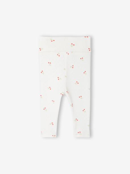 Girls' openwork knit leggings ecru 