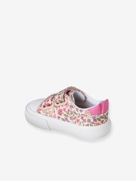 Striped Trainers with Hook-&-Loop Straps printed pink+striped blue 